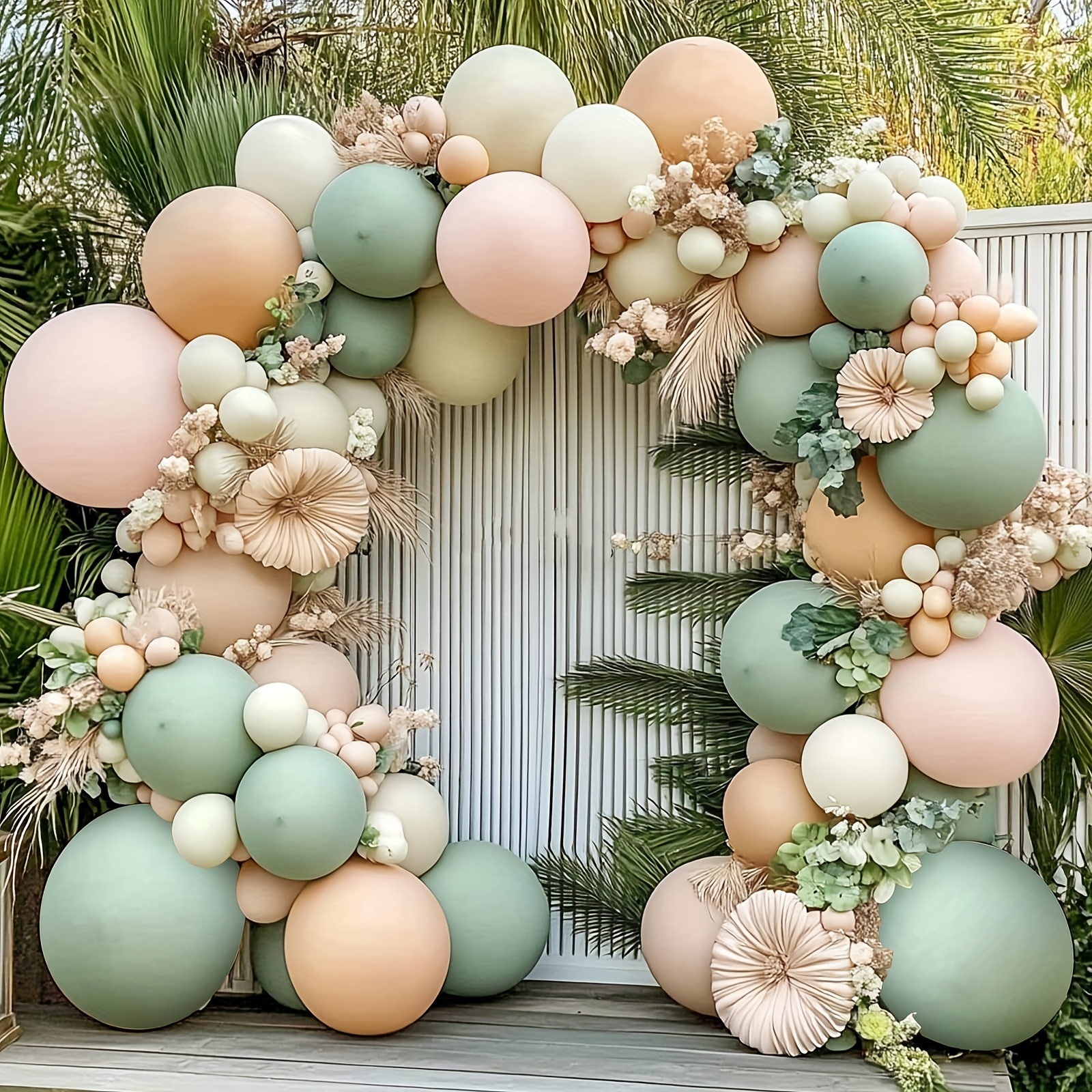 Party Games Using Balloons - 126pcs Dusty Green Pink Balloon Arch