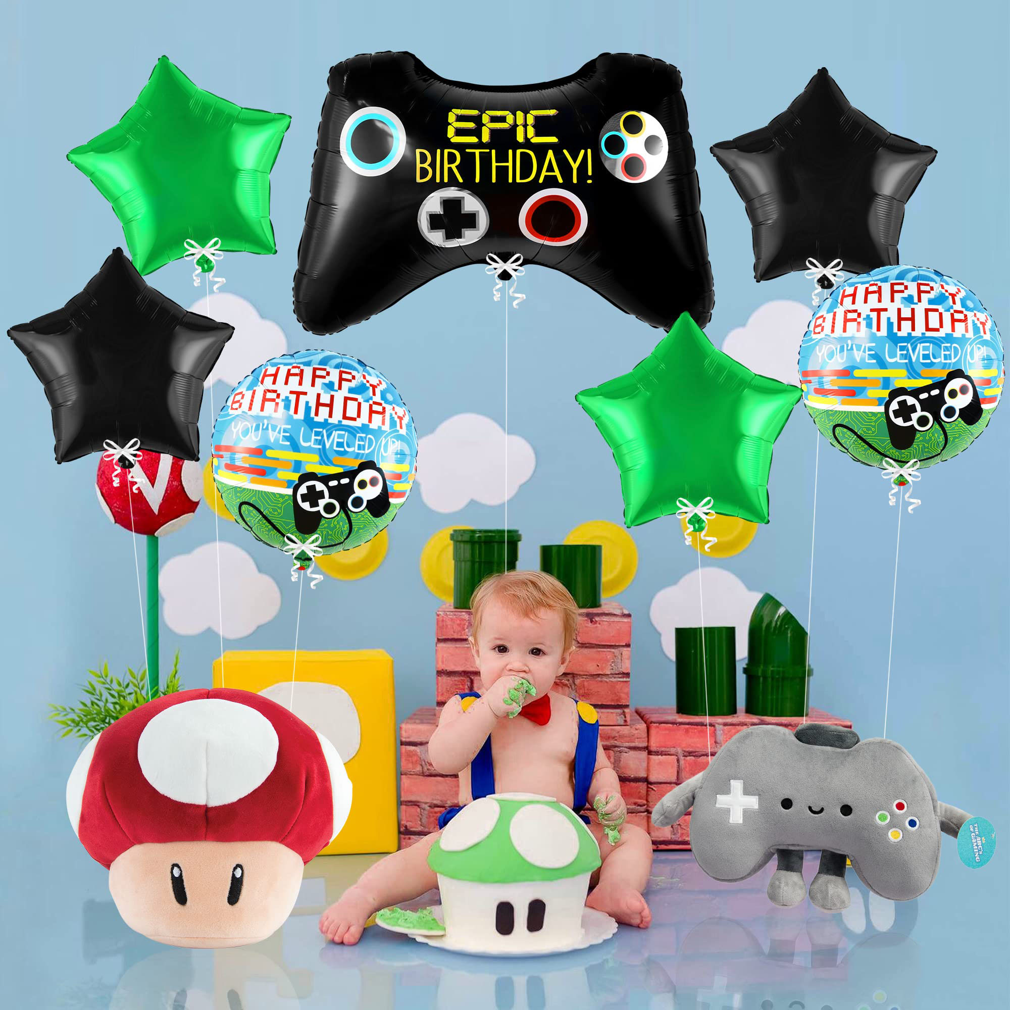 7pcs Video Game Mylar Balloons - مراجعة Party Games Using Balloons وسعره