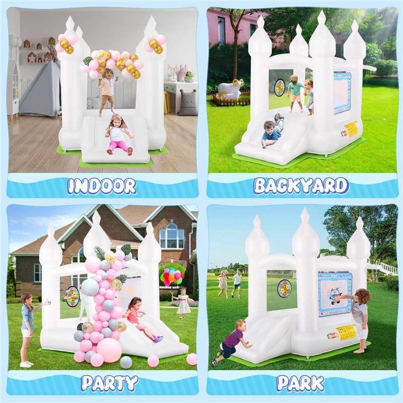 Inflatable Bounce House with S - مراجعة Party Games Using Balloons وسعره