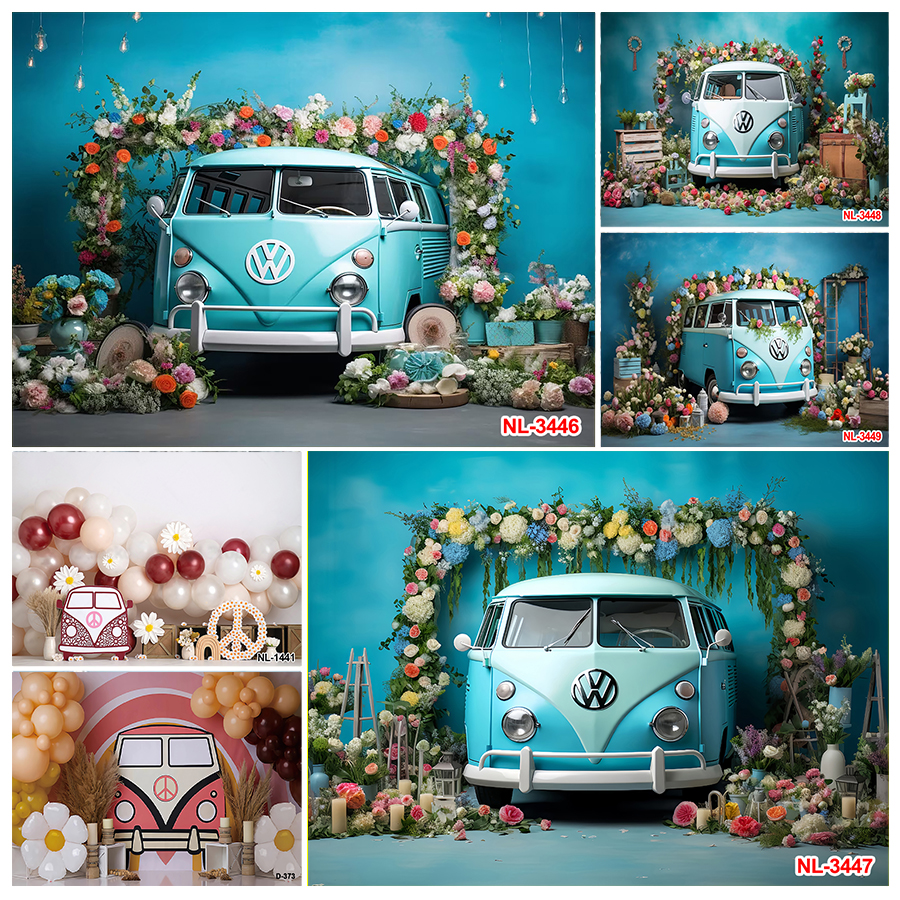 Hippie Bus Photography Backdro - مراجعة Party Games Bus وسعره