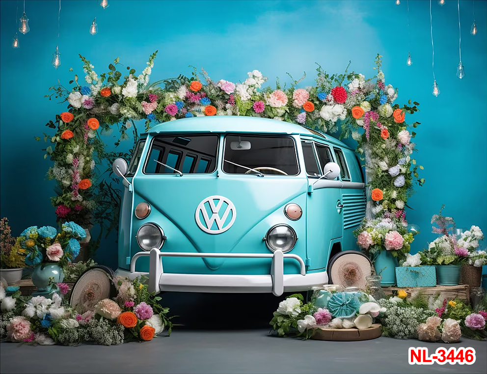 Hippie Bus Photography Backdro - مراجعة Party Games Bus وسعره