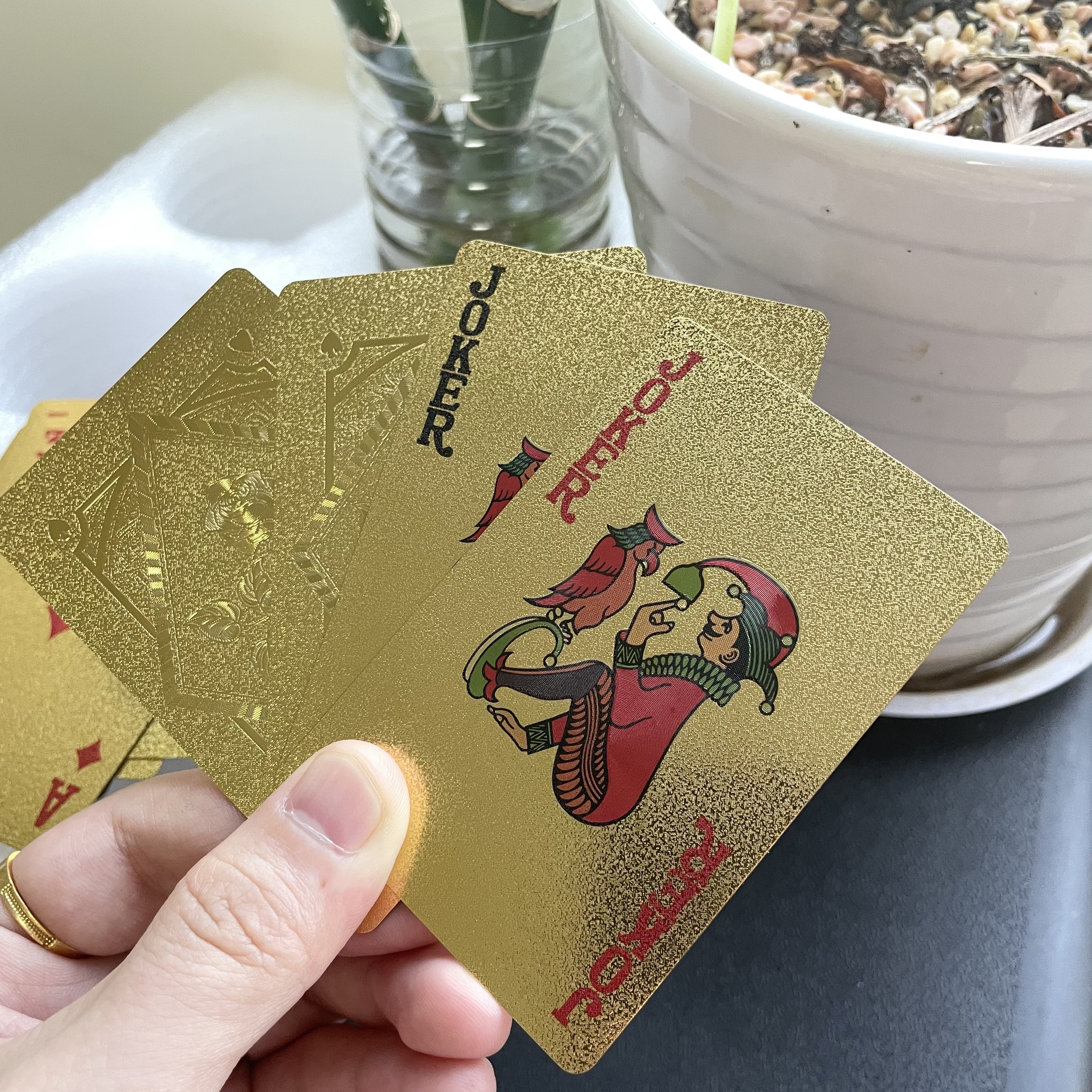 Gold Foil Skull Poker Cards Wa - مراجعة Party Games Using Playing Cards وسعره