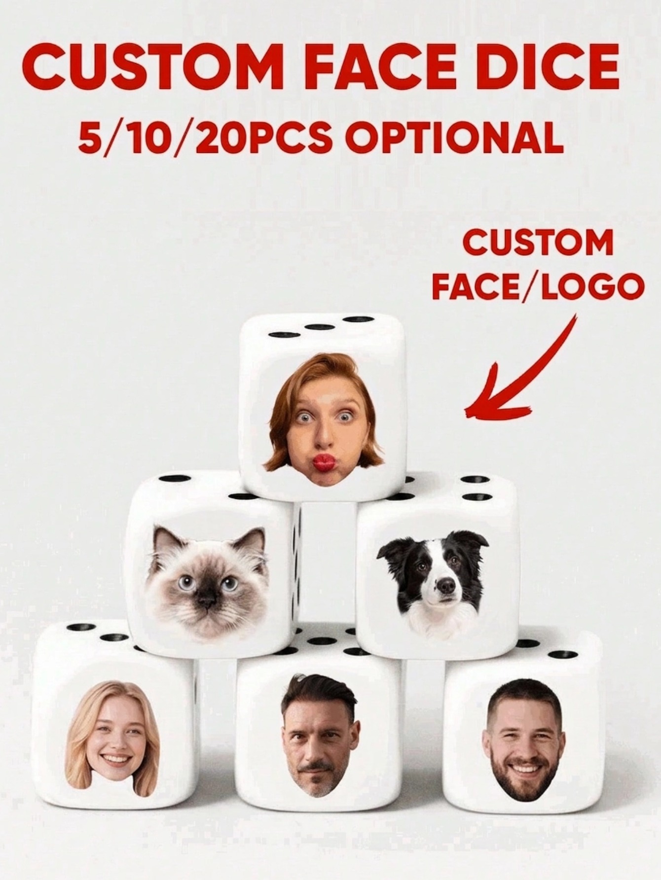 Custom Face Dice Personalized  - مراجعة Party Games For Christmas وسعره