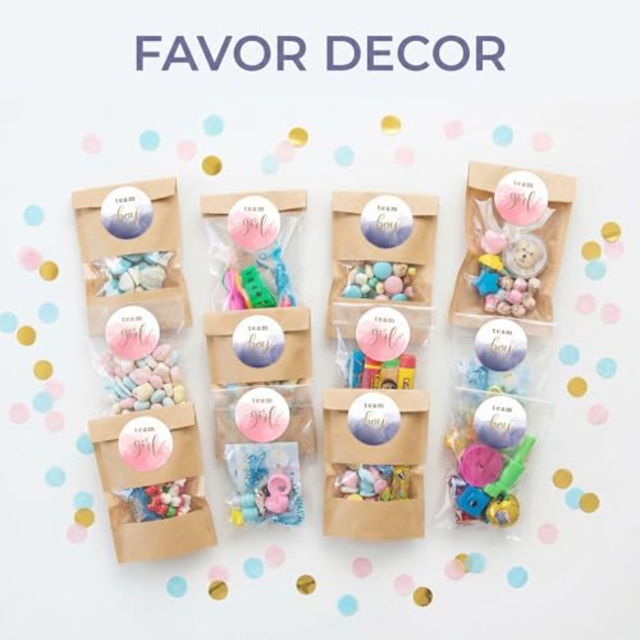 120PCS Gender Reveal Stickers  - مراجعة Party Games Gender Reveal وسعره