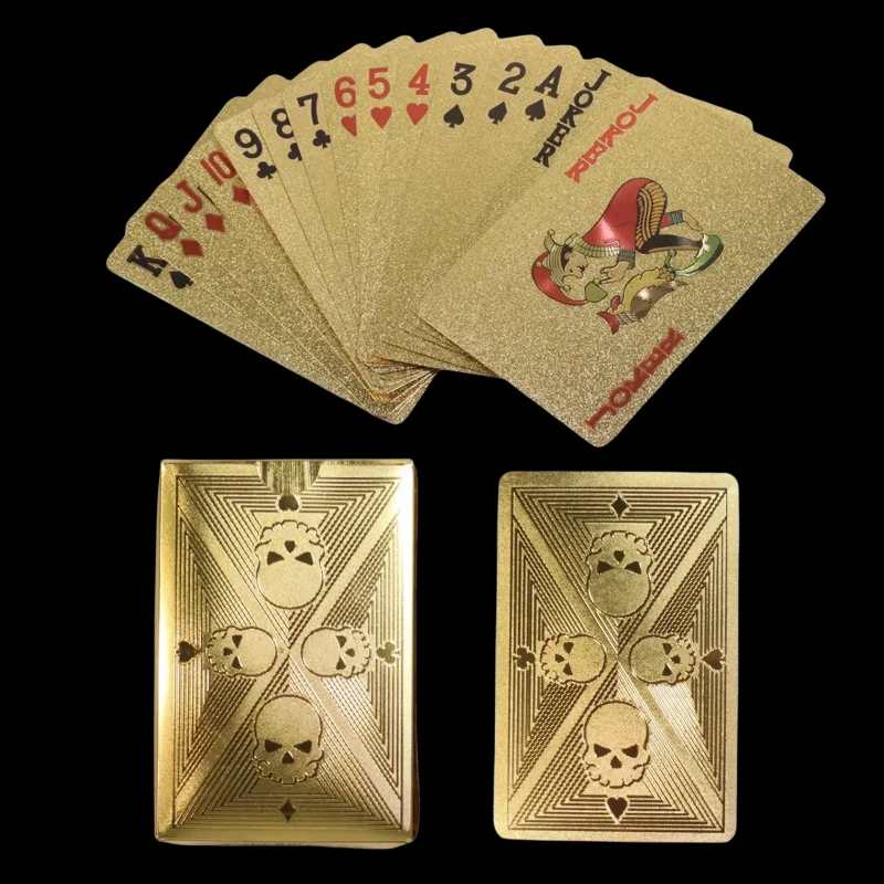 Gold Foil Skull Poker Cards Wa - مراجعة Party Games Using Playing Cards وسعره