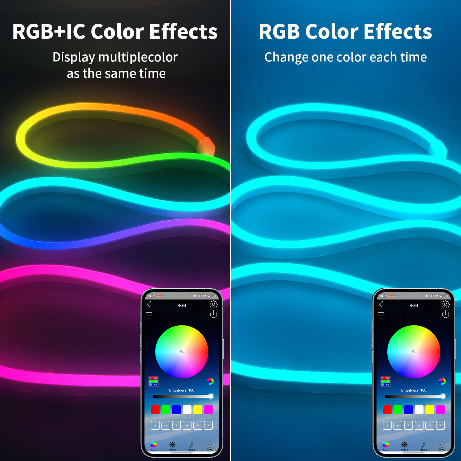 Smart RGB Neon Rope Light 5V U - مراجعة Party Games App وسعره