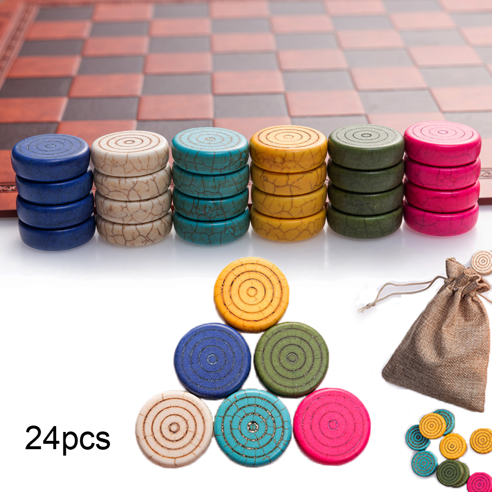 24pcs Stone Chess Checkers Tab - مراجعة Party Games Multiplayer وسعره