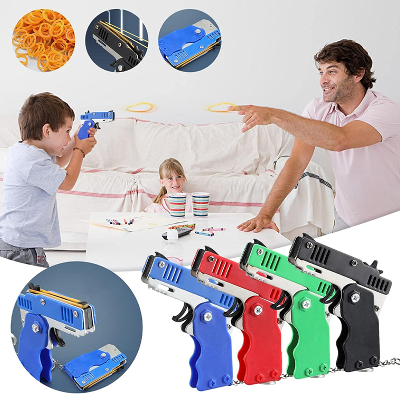 Mini Keychain Rubber Band Gun  - مراجعة Party Games Gender Reveal وسعره