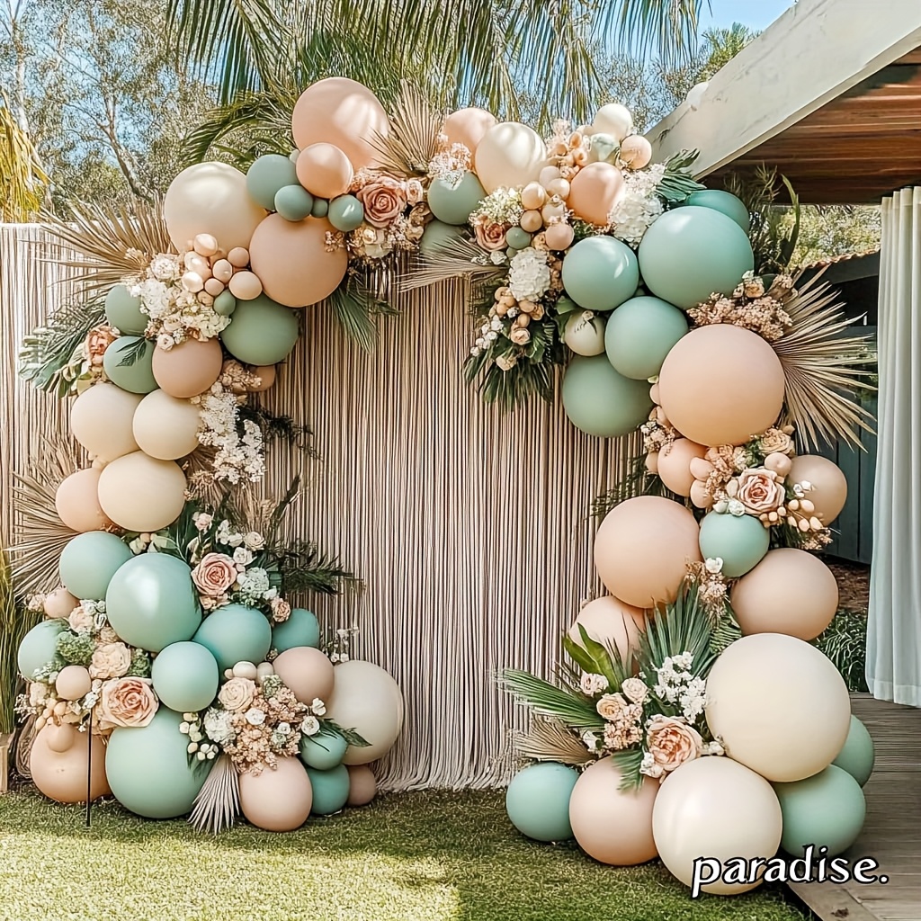 126pcs Dusty Green Pink Balloo - مراجعة Party Games Using Balloons وسعره