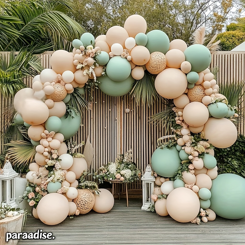 126pcs Dusty Green Pink Balloo - مراجعة Party Games Using Balloons وسعره