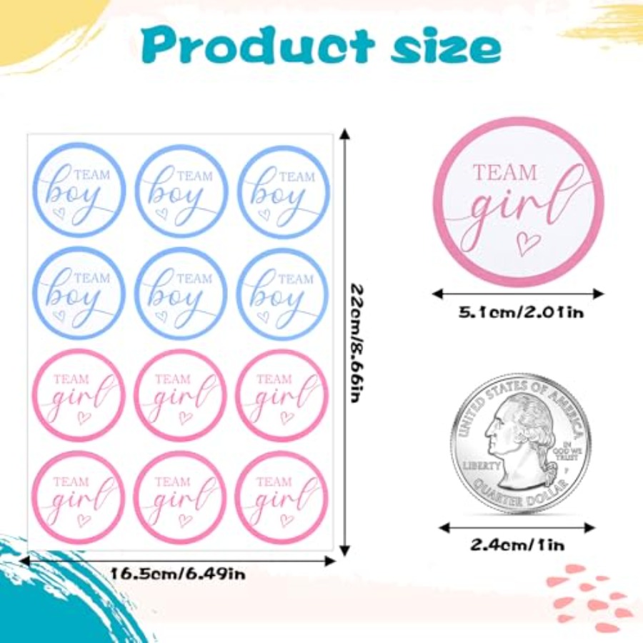 120 Pcs Gender Reveal Stickers - مراجعة Party Games Gender Reveal وسعره