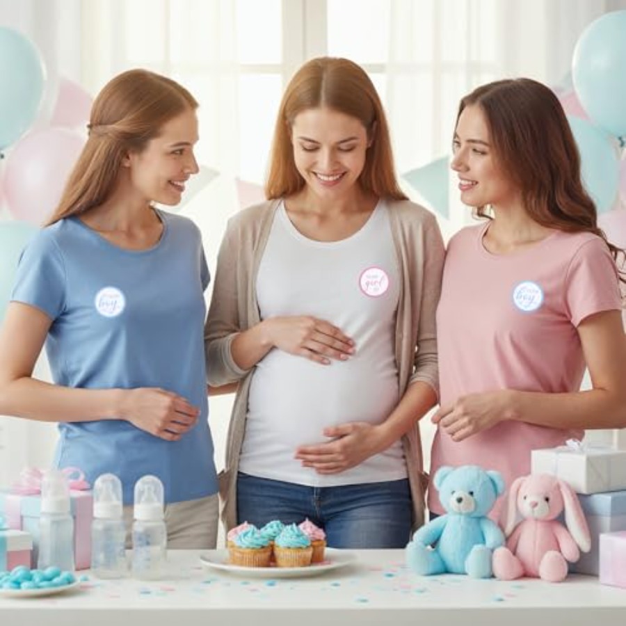 120 Pcs Gender Reveal Stickers - مراجعة Party Games Gender Reveal وسعره