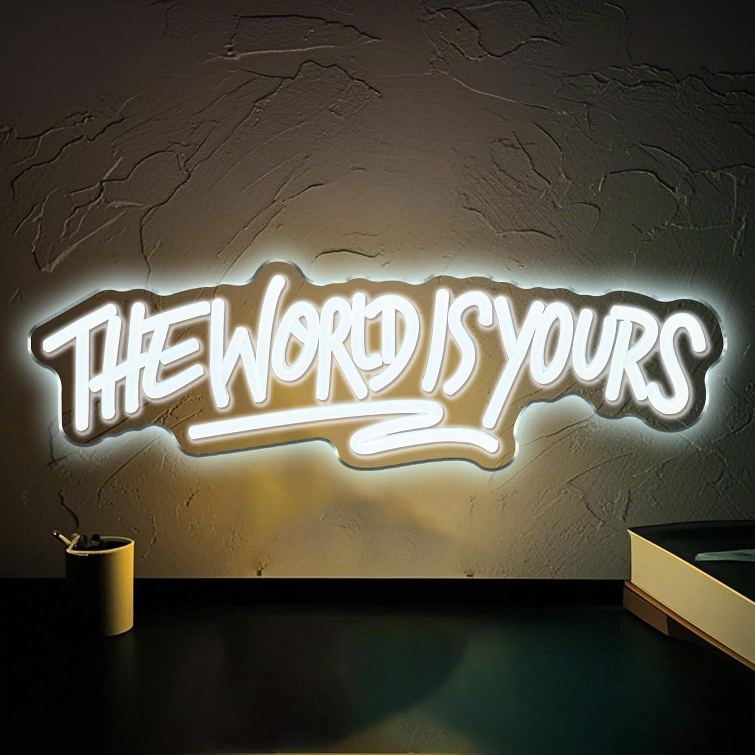The World is Yours Neon Sign U - مراجعة Party Games Birthday وسعره