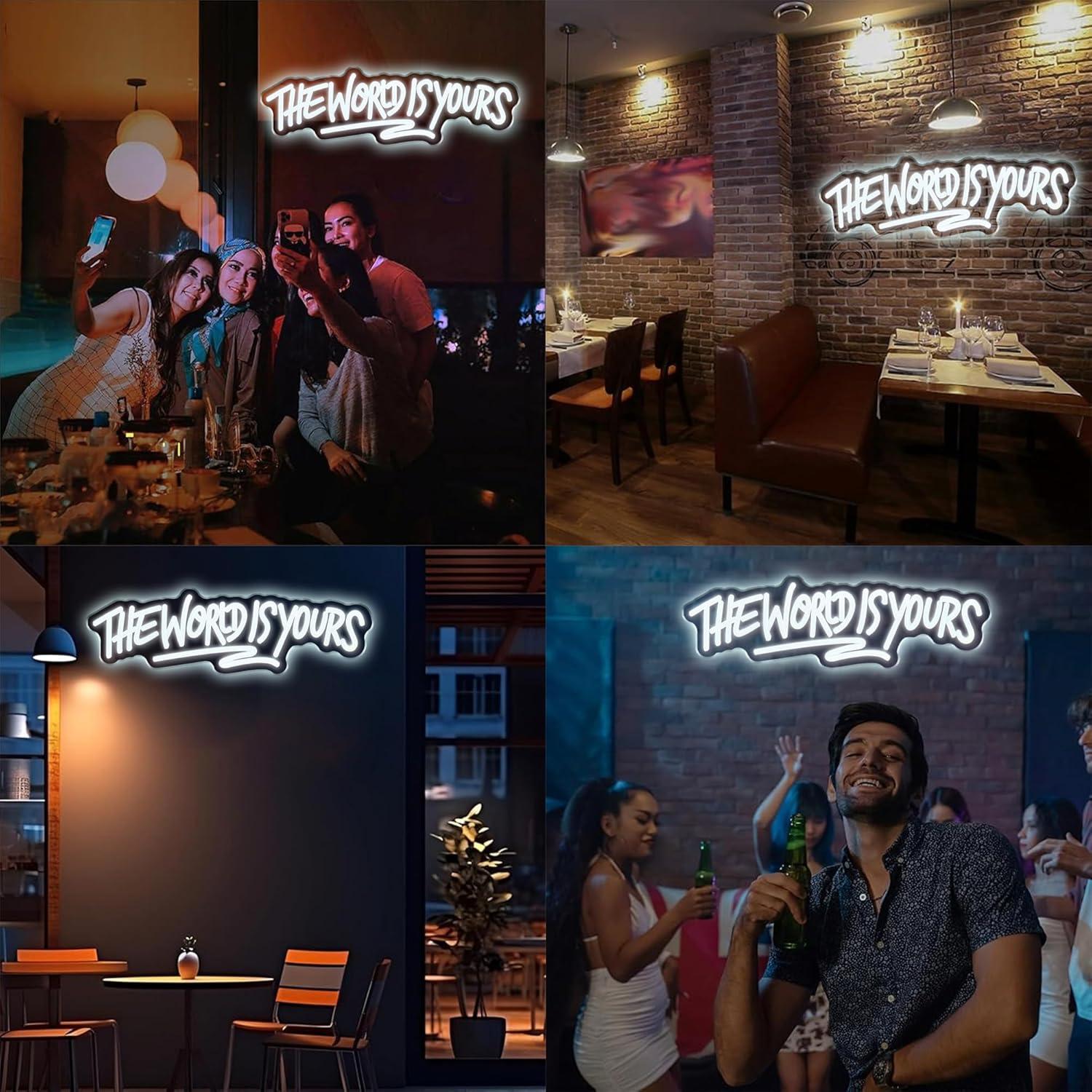 The World is Yours Neon Sign U - مراجعة Party Games Birthday وسعره