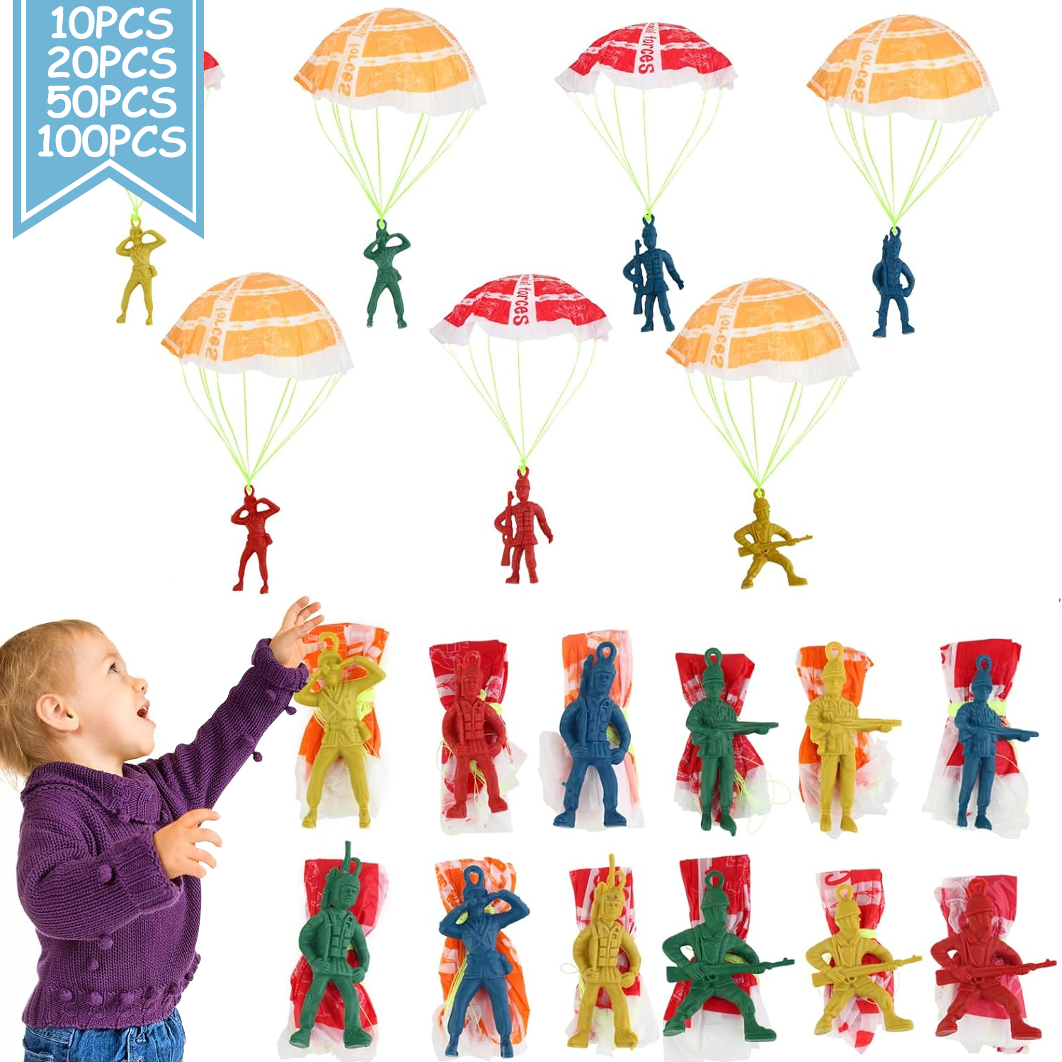10/100pcs Parachute Toys for K - مراجعة Party Games Graduation Ideas وسعره