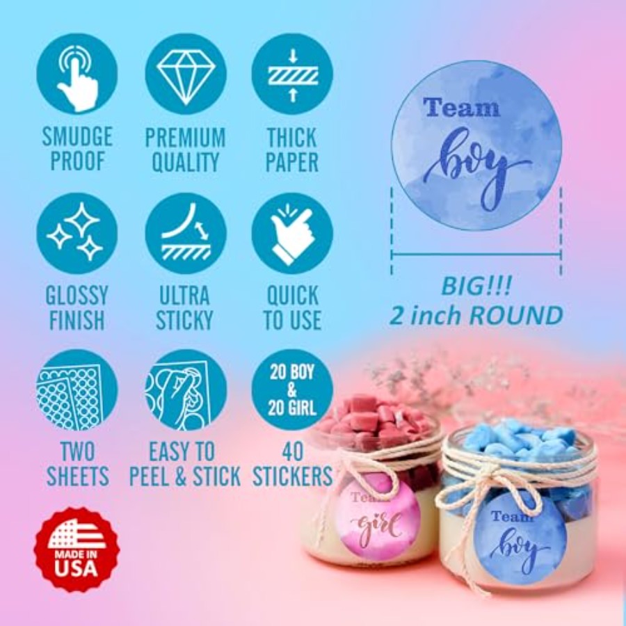Team Boy Team Girl Round Stick - مراجعة Party Games Gender Reveal وسعره