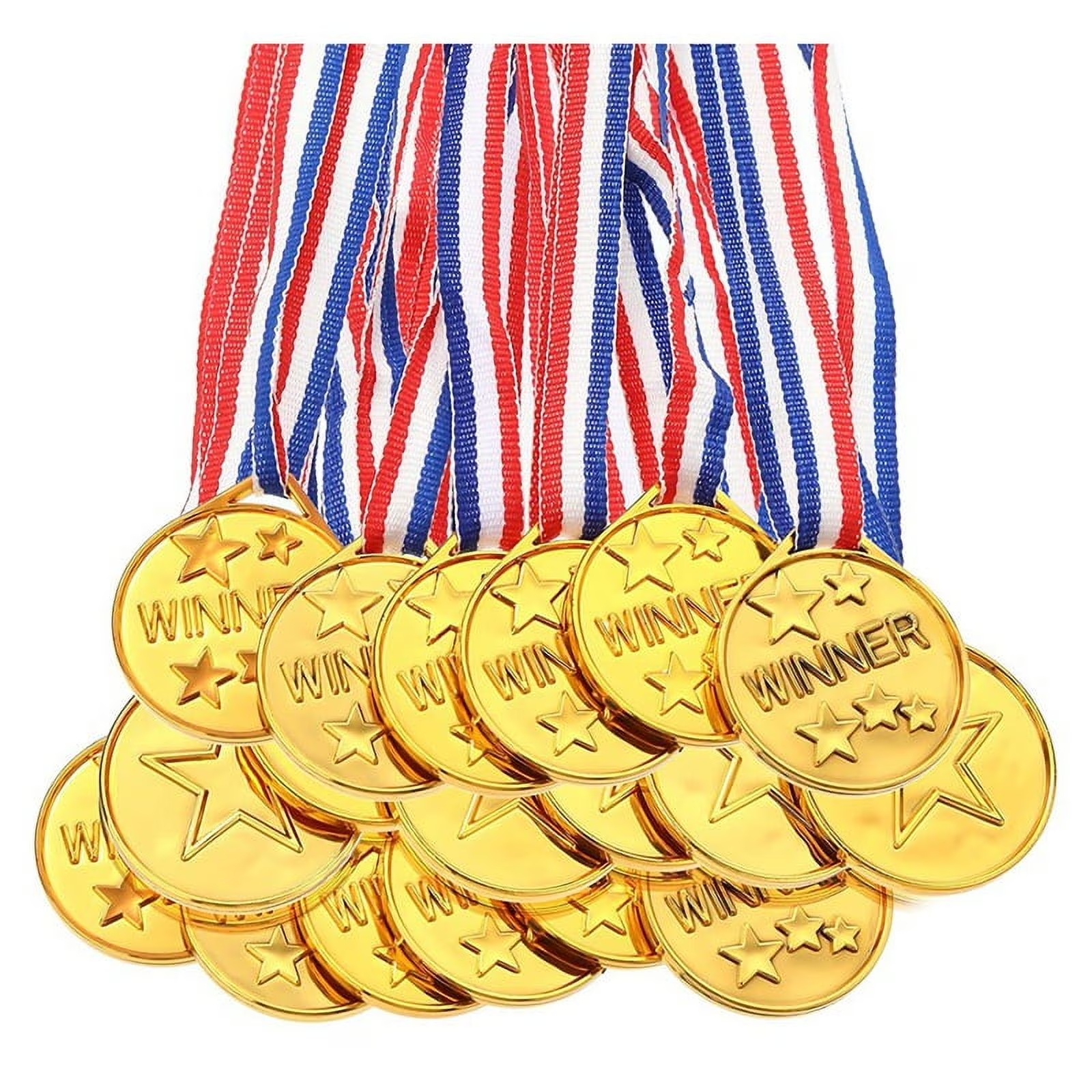 30Pcs Plastic Gold Winners Med - مراجعة Party Games Gender Reveal وسعره