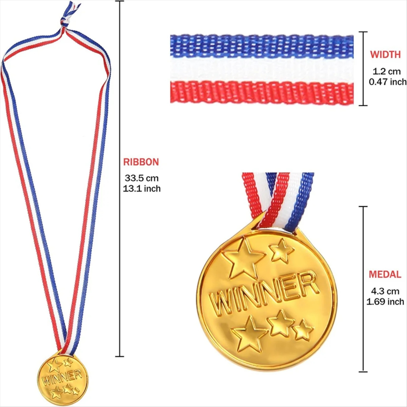 30Pcs Plastic Gold Winners Med - مراجعة Party Games Gender Reveal وسعره